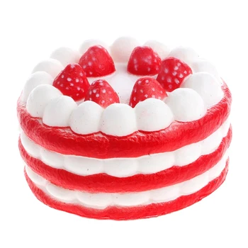 🍓 Jumbo Strawberry Birthday Cake Squishy – Slow Rising Stress Relief Toy