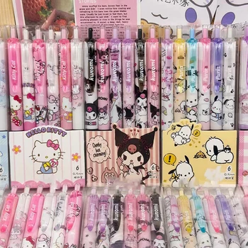 🎀 Kuromi & Friends Gel Pen Set – 6x Kawaii Magic in Every Stroke! 🐰💗