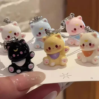 🐾🖤 Cute Cat Couple Keychains – Purrfect Pair, Day & Night! 🌙✨