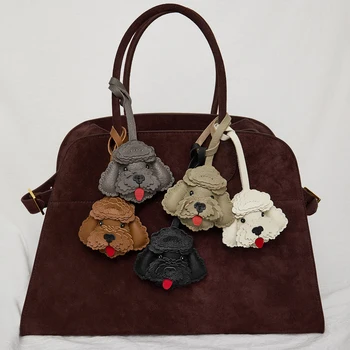 🐩✨ Leather Teddy Poodle Charm – Fluffy Elegance in Mini Form! 🎀👜