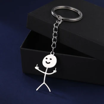🖕😄 Stickman Middle Finger Keychain – Tiny Dude, Massive Mood! 🧍‍♂️🔥