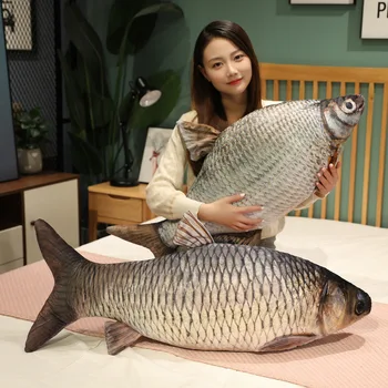 Realistic Fish Plush Toy – Soft Stuffed Carp Pillow for Kids & Adults