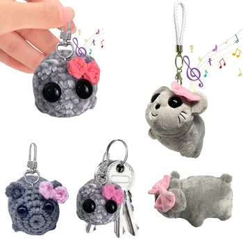 😭🎀 Sad Hamster Plush Keychain – Tragic Cutie That Sings Your Pain 💔🎶