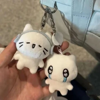 😿🎧 Crying Cat Plush Keychain – Sad, Soft, and Kinda Relatable 💔🐾