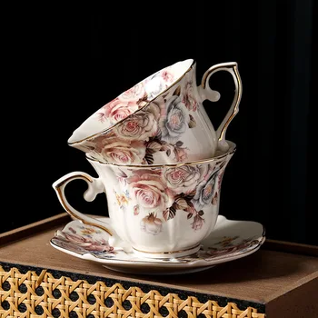 🌹 Vintage Rose Teacup & Saucer – Sip with Sophistication! 🍵✨
