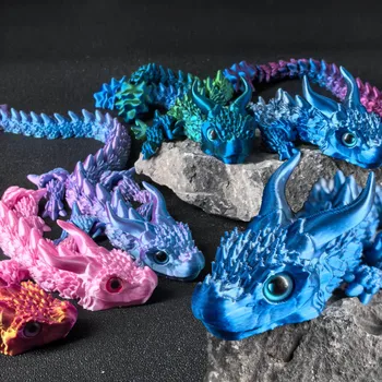 🐉 Cute Double-Horned Dragon Figurine – Your Tiny Fierce Friend! 💙✨