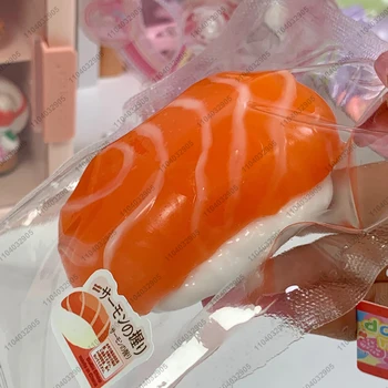 🍣 Salmon Sushi Taba Squishy – Silicone Salmon Rice Sushi Stress Relief Toy