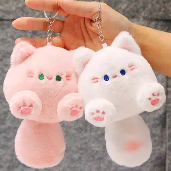 🐾🎀 Plush Paw Cat Keychain – Round, Fluffy & Ready to Snuggle! 🐱☁️
