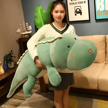 🦖💚 New 80CM Big Long Cute Dinosaur Plush Toy – Soft, Squishy & Lovable! 🐊✨