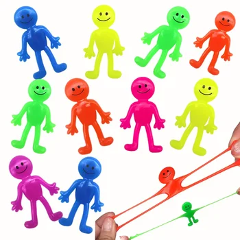 🌈 5PC Fun Sticky Stretching Smiling Face Little Man Pinch Toy – Perfect Party Favor