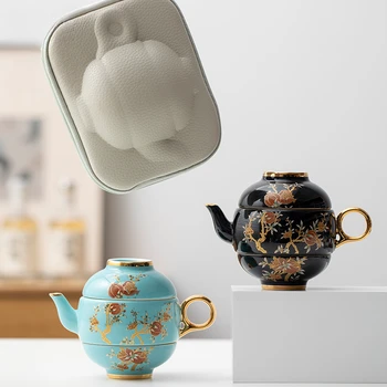 🍃 Hand-Painted Travel Tea Set – Sip in Style, Anywhere! 🌸🍵