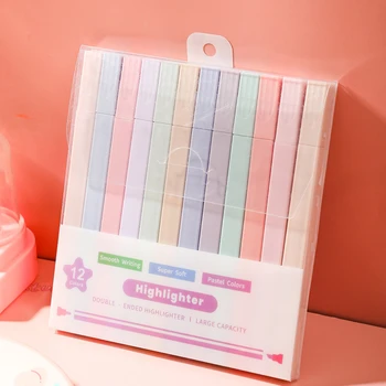 🧁 12x Pastel Kawaii Highlighters – Double the Color, Double the Cuteness! 🌈💖