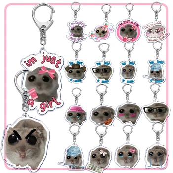 😩🐹 “I’m Just a Girl” Sad Hamster Keychain – Tiny Drama, Big Mood! 💅💔