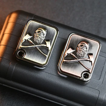Metal 3D Skull Fidget Slider Toy - EDC Pocket Stress Reliever, Smooth Side Push Tactile Toy for Anxiety ADHD Focus, Fidge Toy
