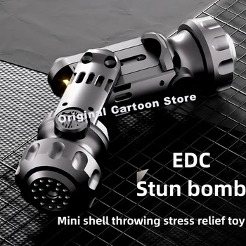 Sanrio Kuromi EDC Push Cards Eject The Shell Reduced Pressure Toy Gun Mini Metal Stun Bomb Unzip Toy Trendy Fun Gift